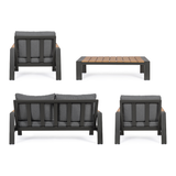 Outdoor Lounge 4er Set Einar mit Kissen Anthrazit SJ61 - ZEN ZONE