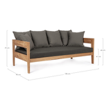 Outdoor Sofa 3 Plätze mit Kissen Kobo - FSC - ZEN ZONE