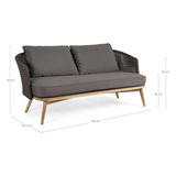 Outdoor Sofa Ninfa 2-3 Plätze mit Kissen Dunkel - ZEN ZONE