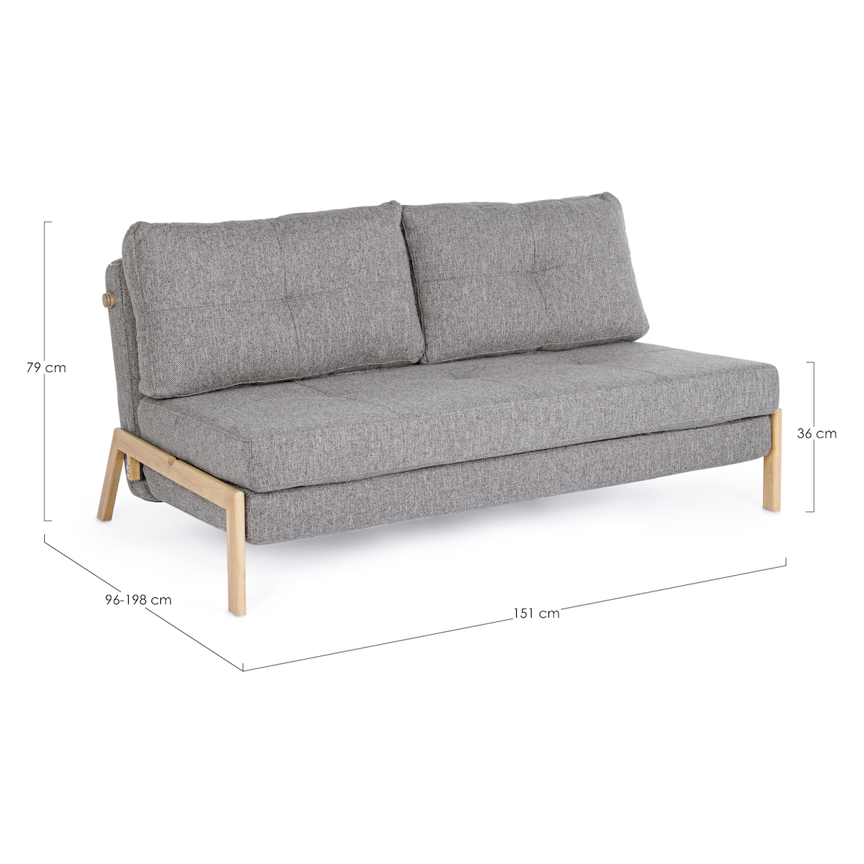 Bettsofa 2-Sitzer Hayden Grau - ZEN ZONE