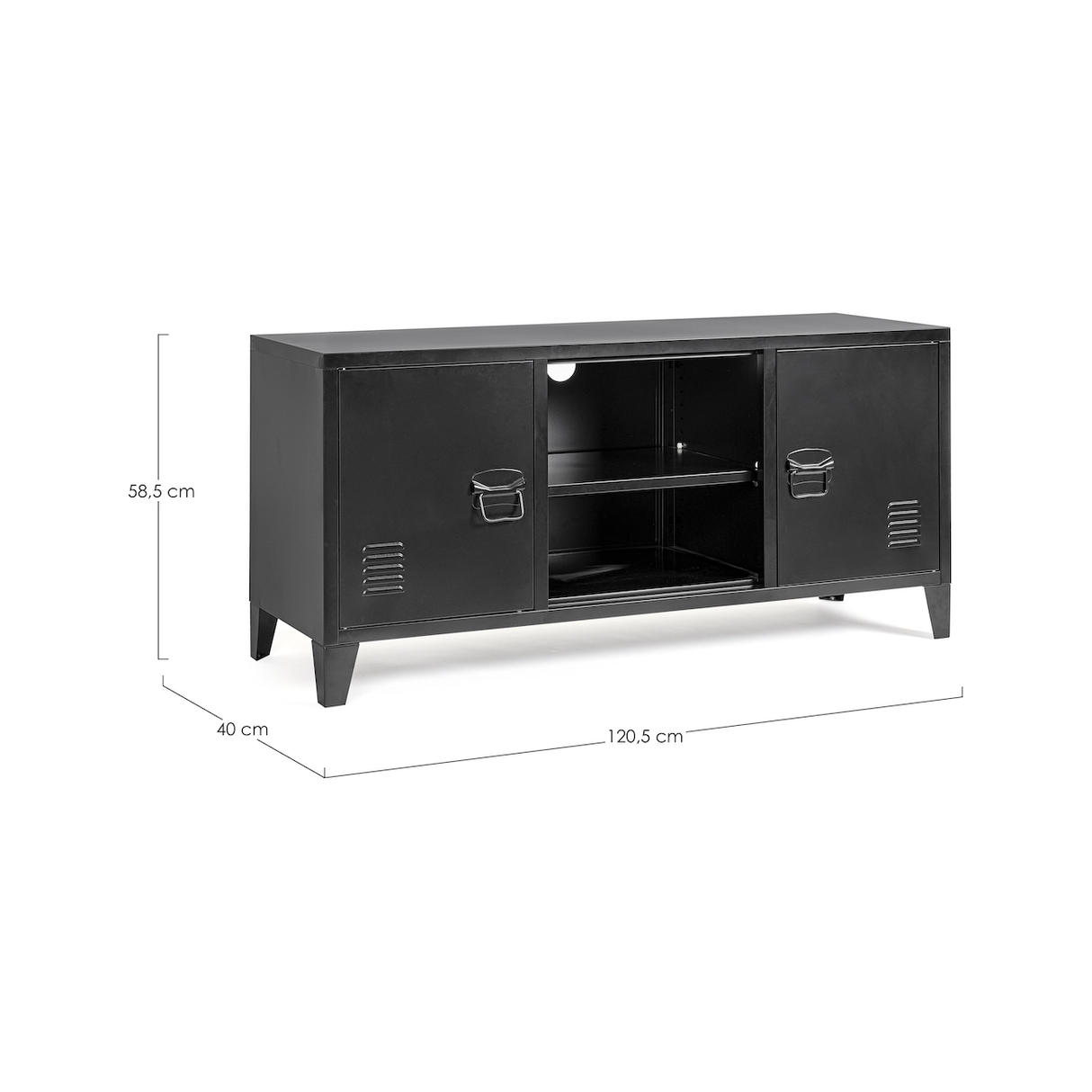 TV Sideboard Cambridge mit 2 Türen Schwarz - ZEN ZONE