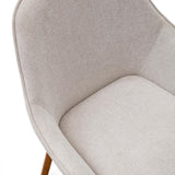 Aleli Stuhl mit Chenille in Beige Beine aus massivem Eschenholz mit Nussholz-Finish - ZEN ZONE