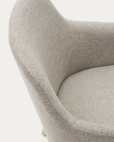 Nelida Stuhl aus brauner Chenille und massivem Buchenholz mit naturfarbenem Finish FSC 100% - ZEN ZONE Furniture