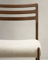 Cudia Stuhl abnehmbarer Bezug Chenille beige massive Eiche Nussbaum-Finish FSC Mix Credit - ZEN ZONE Furniture