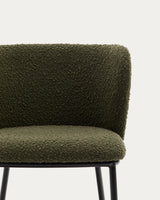 Stuhl Ciselia aus grünem Bouclé und schwarzem Stahl FSC Mix Credit - ZEN ZONE Furniture