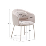 Stuhl Minda beige mit Stahlbeinen in Beige FSC Mix Credit - ZEN ZONE Furniture