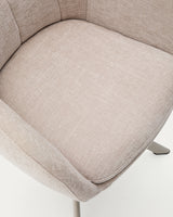 Drehstuhl Dorina aus beigefarbener Chenille und Stahlbeinen mit beigefarbenem Finish - ZEN ZONE Furniture