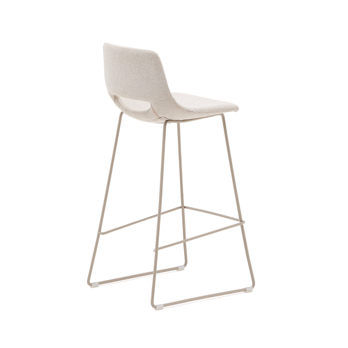 Zahara Hocker beige und Stahl mit beigem Finish 76 cm - ZEN ZONE Furniture