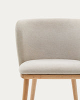 Stuhl Ciselia beige Chenille und massive Esche mit natürlichem Finish FSC Mix Credit - ZEN ZONE Furniture