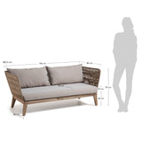 Belleny 3-Sitzer-Sofa aus Seil in Beige und massivem Akazienholz FSC 100% 176 cm - ZEN ZONE