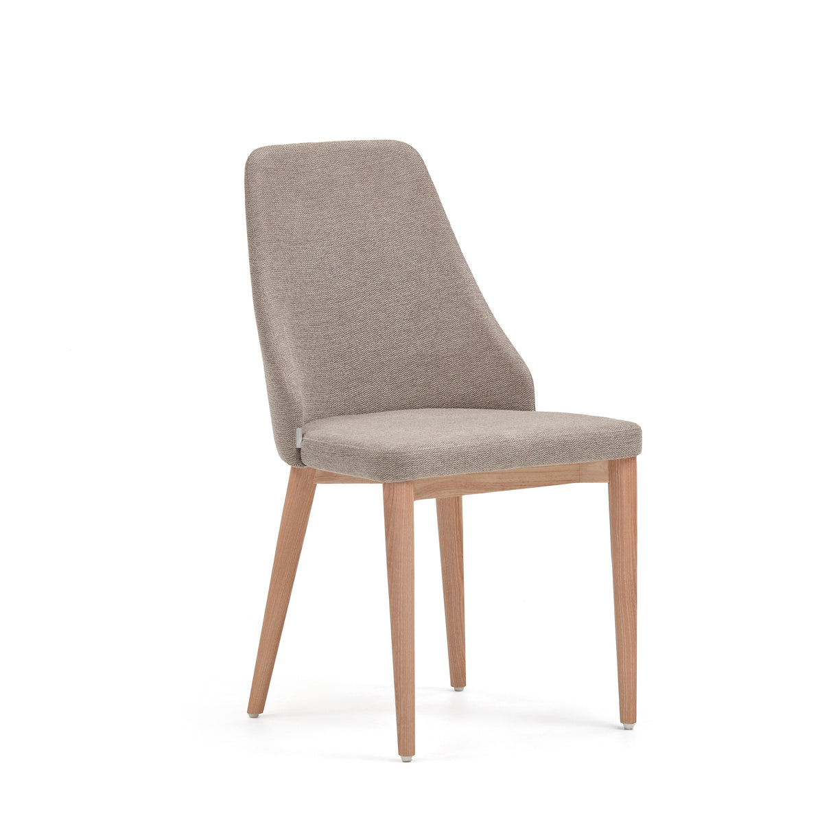 Rosie Stuhl aus brauner Chenille mit Beinen aus massiver Esche mit natürlichem Finish - ZEN ZONE Furniture