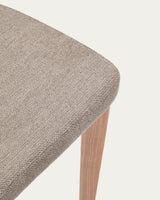 Rosie Stuhl aus brauner Chenille mit Beinen aus massiver Esche mit natürlichem Finish - ZEN ZONE Furniture