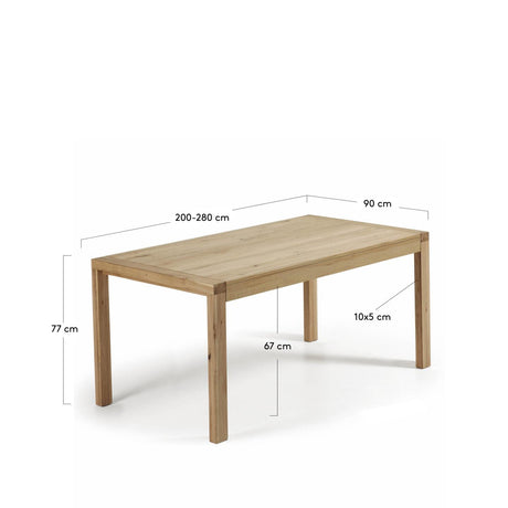 Briva Ausziehtisch aus Eichenfurnier mit natürlichem Finish 180 (230) x 90 cm - ZEN ZONE