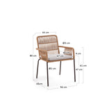 Samanta stapelbarer Seilstuhl Beige und Beine aus verzinktem Stahl - ZEN ZONE Furniture