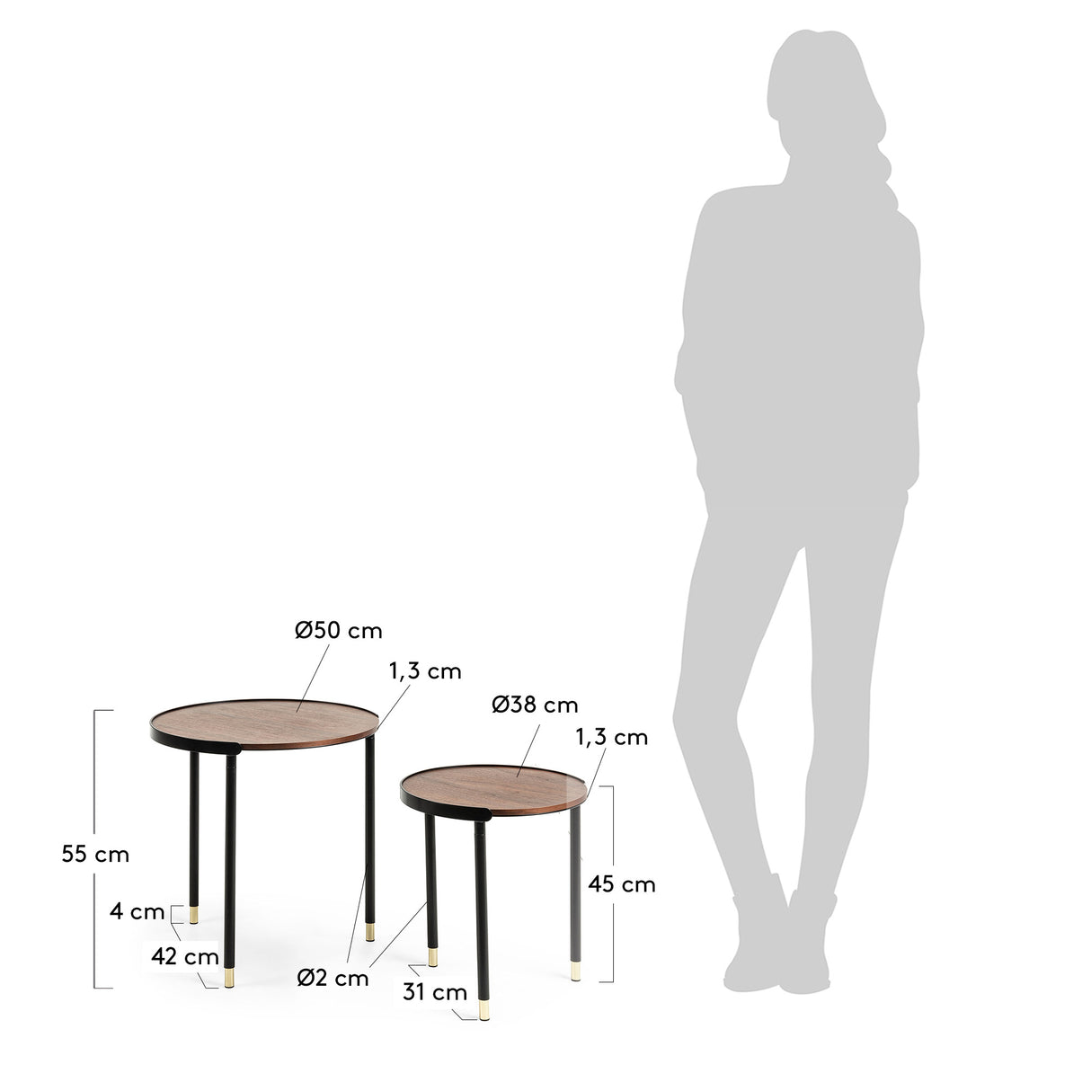 Anabel Set aus 2 Beistelltischen Ø 50 / Ø 38 cm - ZEN ZONE