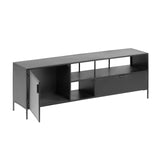 Shantay TV-Schrank 1 Türe und 1 Schublade aus Metall mit schwarzem Finish 150 x 50 cm - ZEN ZONE