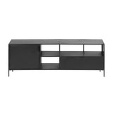 Shantay TV-Schrank 1 Türe und 1 Schublade aus Metall mit schwarzem Finish 150 x 50 cm - ZEN ZONE