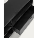 Shantay TV-Schrank 1 Türe und 1 Schublade aus Metall mit schwarzem Finish 150 x 50 cm - ZEN ZONE