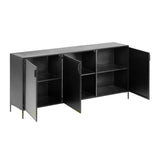 Shantay Sideboard 3 Türen aus Stahl mit Finish in Schwarz 160 x 72 cm - ZEN ZONE