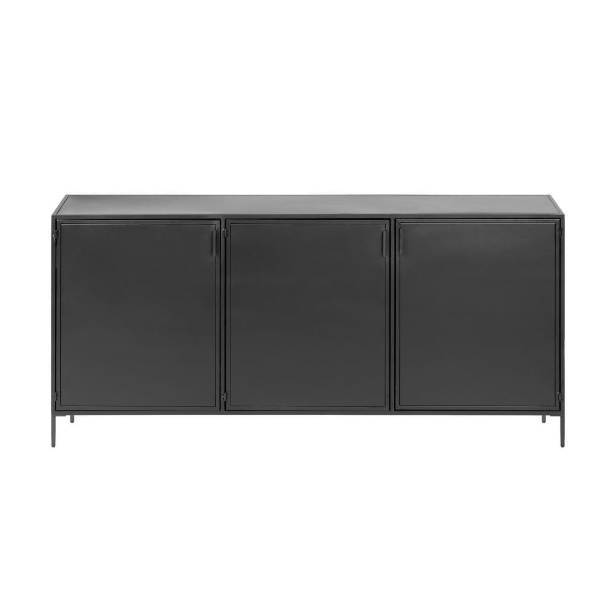 Shantay Sideboard 3 Türen aus Stahl mit Finish in Schwarz 160 x 72 cm - ZEN ZONE