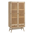 Nalu Schrank aus massivem Mindiholz und Rattan 90 x 175 cm - ZEN ZONE