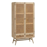 Nalu Schrank aus massivem Mindiholz und Rattan 90 x 175 cm - ZEN ZONE