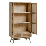 Nalu Schrank aus massivem Mindiholz und Rattan 90 x 175 cm - ZEN ZONE