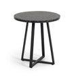 Tella runder Tisch Terrazzo schwarz und Stahlbeine Ø 70 cm - ZEN ZONE Furniture