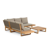 Set Flaviina 5-Sitzer Ecksofa und Tisch aus massivem Akazienholz FSC 100% - ZEN ZONE