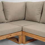 Set Flaviina 5-Sitzer Ecksofa und Tisch aus massivem Akazienholz FSC 100% - ZEN ZONE