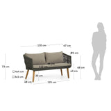 Inti Set 2-Sitzer Sofa und 2 Stühle mit grünem Seil FSC 100% - ZEN ZONE