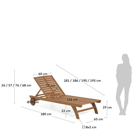 Beila Sonnenliege aus massivem Eukalyptusholz FSC 100% - ZEN ZONE