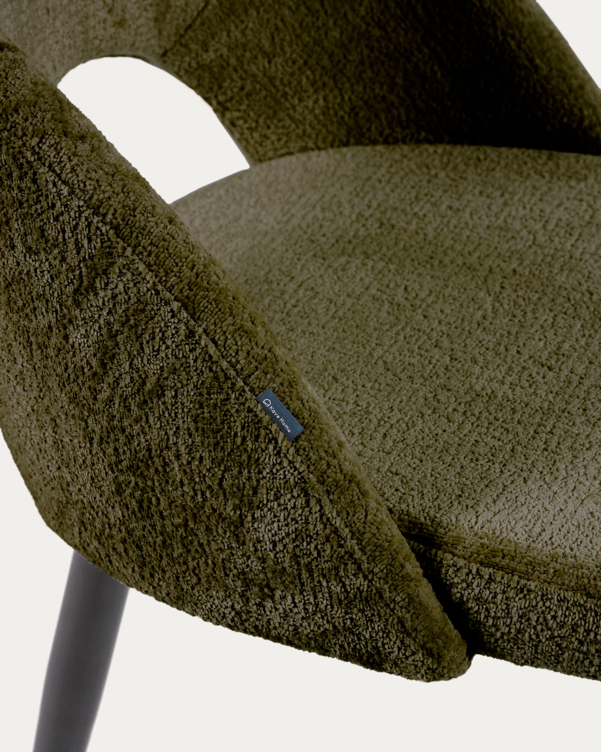 Stuhl Mael aus grünem Chenille und Stahlbeinen mit schwarzem Finish - ZEN ZONE Furniture