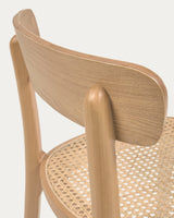 Romane Stuhl aus Buchenholz mit natürlichem Finish, Eschenfurnier und Rattan - ZEN ZONE Furniture