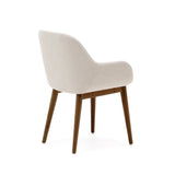 Konna Stuhl in Beige und Beine aus massivem Eschenholz mit dunklem Finish - ZEN ZONE Furniture