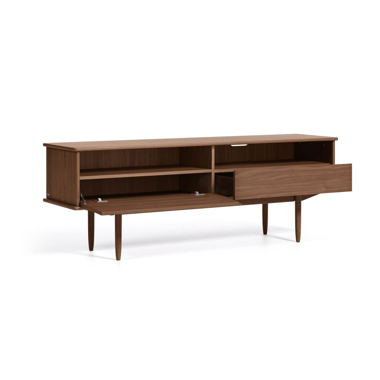 Carolin TV-Schrank 1 Türe und 1 Schublade aus Nussholzfurnier 180 x 63,5 cm - ZEN ZONE