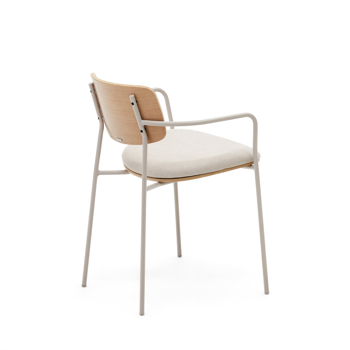 Maureen stapelbarer Stuhl aus Pappelschichtholz mit hellem Finish Metallbeine Beige FSC 100% - ZEN ZONE Furniture