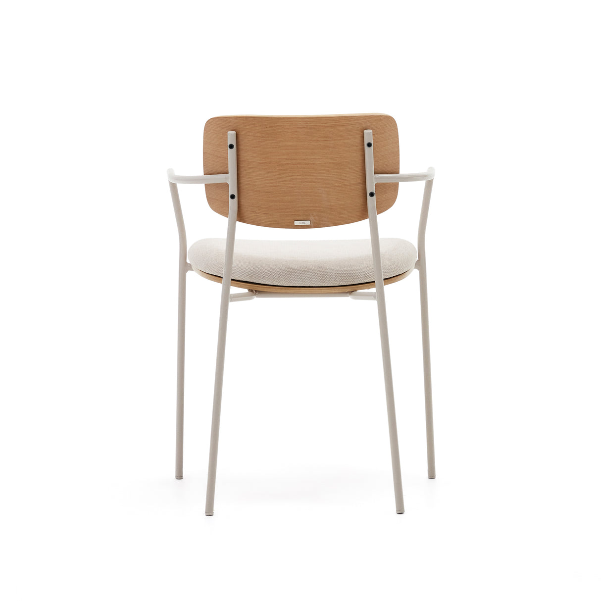 Maureen stapelbarer Stuhl aus Pappelschichtholz mit hellem Finish Metallbeine Beige FSC 100% - ZEN ZONE Furniture