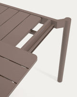 Zaltana ausziehbarer Outdoor-Tisch aus Aluminium mattbrauner 180 (240) x 100 cm - ZEN ZONE Furniture