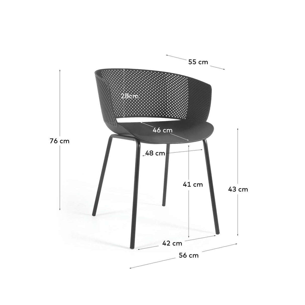 Yeray Stuhl 100% outdoor schwarz - ZEN ZONE Furniture