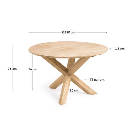 Teresinha runder Gartentisch aus massivem Teakholz Ø 120 cm - ZEN ZONE