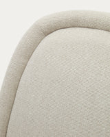 Aimin Stuhl aus beiger Chenille und Stahlbeinen mit mattbeigem Finish FSC Mix Credit - ZEN ZONE Furniture