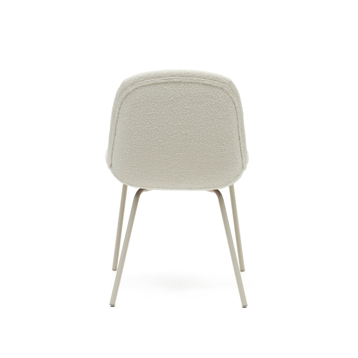 Aimin Stuhl aus weißem Bouclé und Stahlbeinen mit mattbeigem Finish - ZEN ZONE Furniture