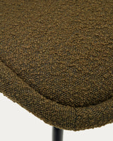 Aimin Stuhl aus grünem Bouclé und Stahlbeinen mit mattschwarzem Finish FSC Mix Credit - ZEN ZONE Furniture