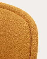 Aimin Stuhl aus senfgelbem Bouclé und Stahlbeinen mit mattbeigem Finish FSC Mix Credit - ZEN ZONE Furniture