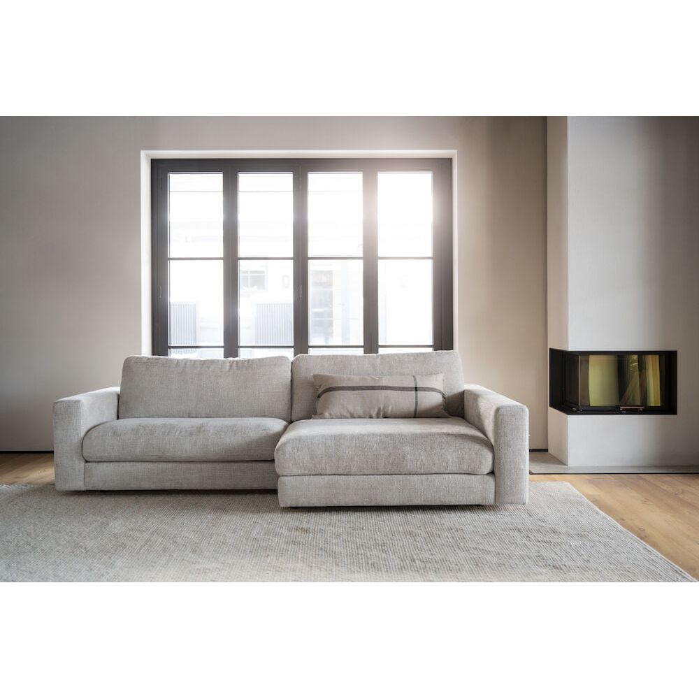 DUNCAN Modulares Sofa Chaise Longue Rechts Hellgrau 258x150x78cm - ZEN ZONE