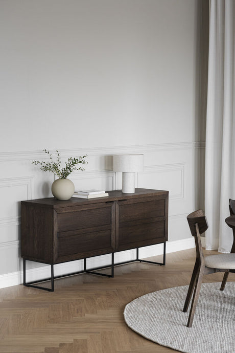 EVERETT Sideboard Braun/Schwarz 160x41x75cm - ZEN ZONE Furniture