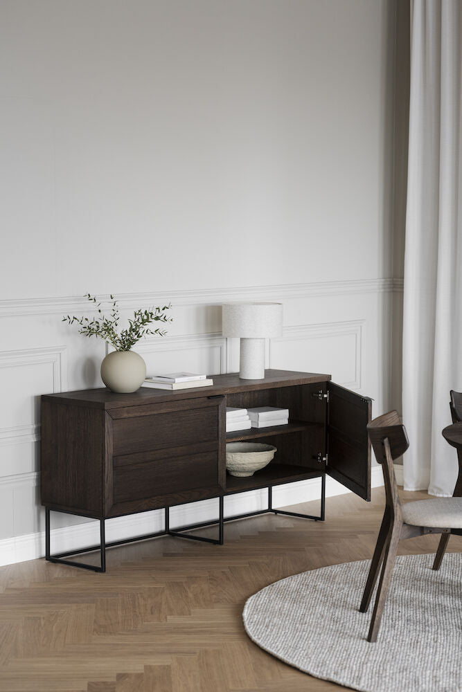 EVERETT Sideboard Braun/Schwarz 160x41x75cm - ZEN ZONE Furniture