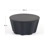 Vilandra runder Outdoor Couchtisch aus Zement mit schwarzem Finish Ø 60 cm - ZEN ZONE