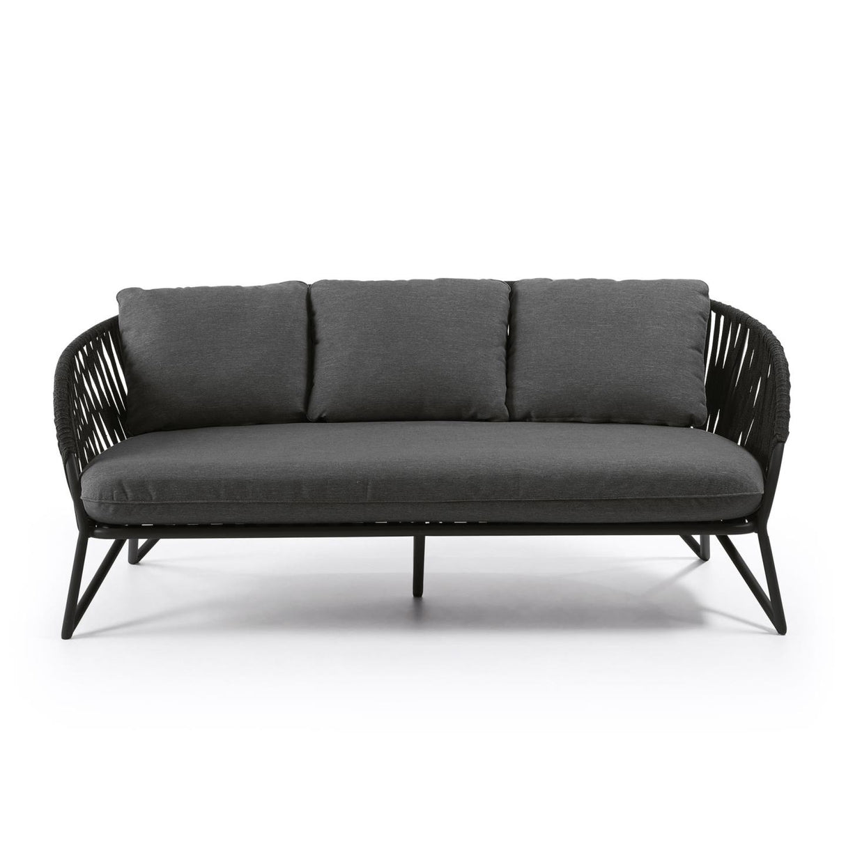 Branzie 3-Sitzer-Sofa aus schwarzem Seil 180 cm - ZEN ZONE Furniture